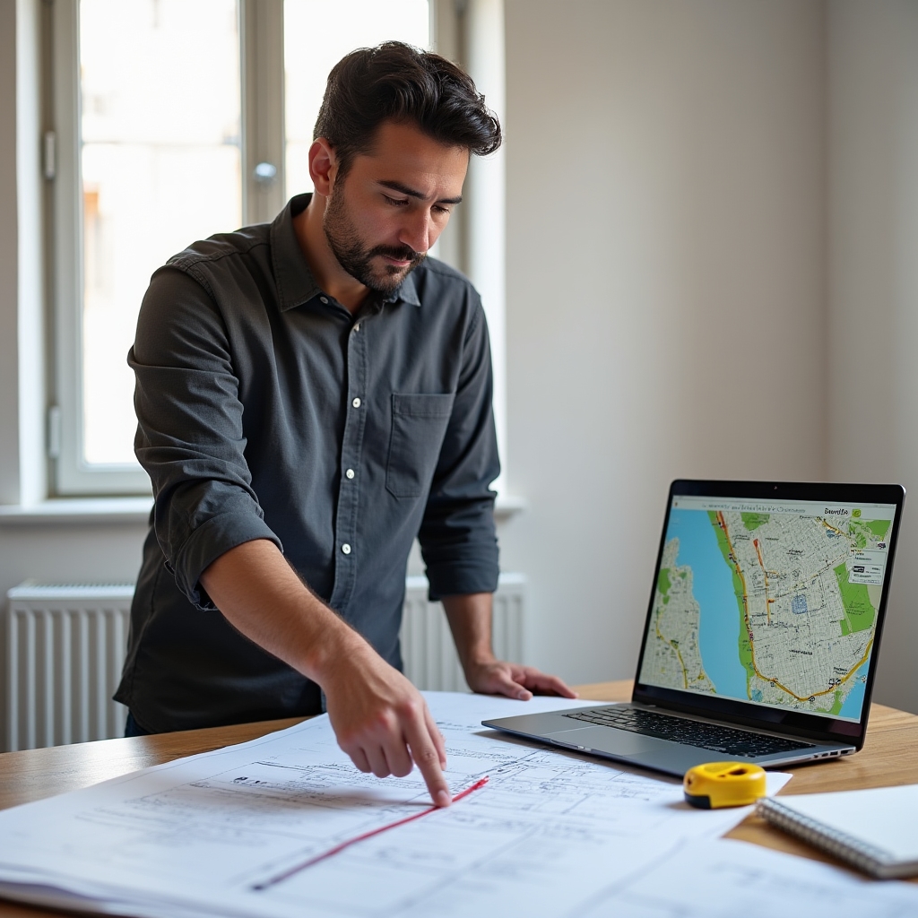 Logistics specialist planning a high-floor apartment move with building floor plans